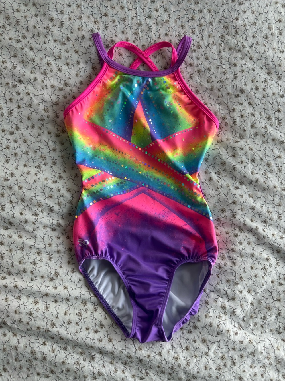 Sylvia P Cindy Rainbow Leotard NWOT 12